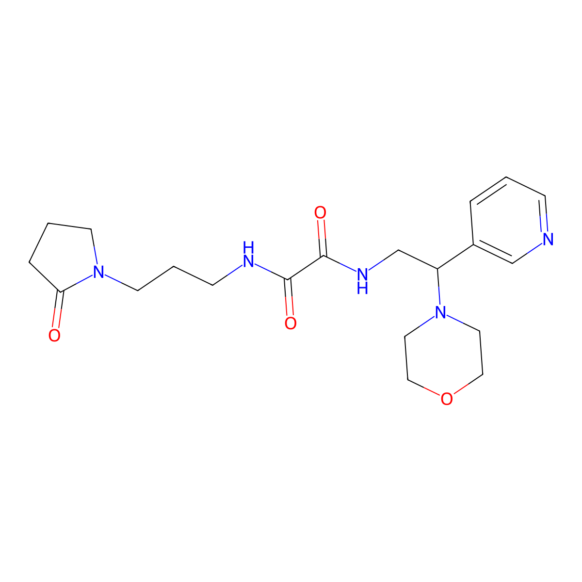 N1-(2-morpholino-2-(pyridin-3-yl)ethyl)-N2-(3-(2-oxopyrrolidin-1-yl)propyl)oxalamide molecular structure, CAS 863556-41-6