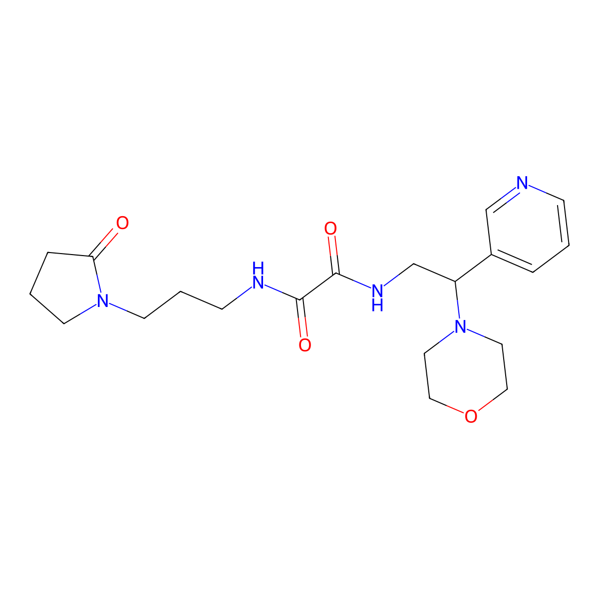 N1-(2-morpholino-2-(pyridin-3-yl)ethyl)-N2-(3-(2-oxopyrrolidin-1-yl)propyl)oxalamide molecular structure, CAS 863556-41-6