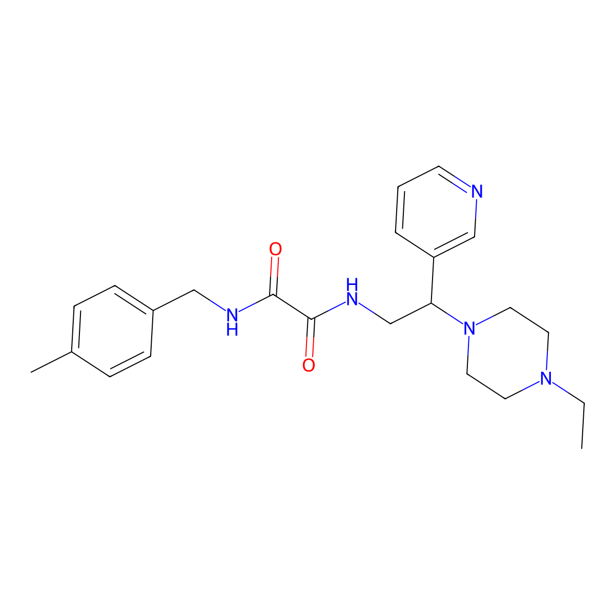 N1-(2-(4-ethylpiperazin-1-yl)-2-(pyridin-3-yl)ethyl)-N2-(4-methylbenzyl)oxalamide molecular structure, CAS 863556-45-0