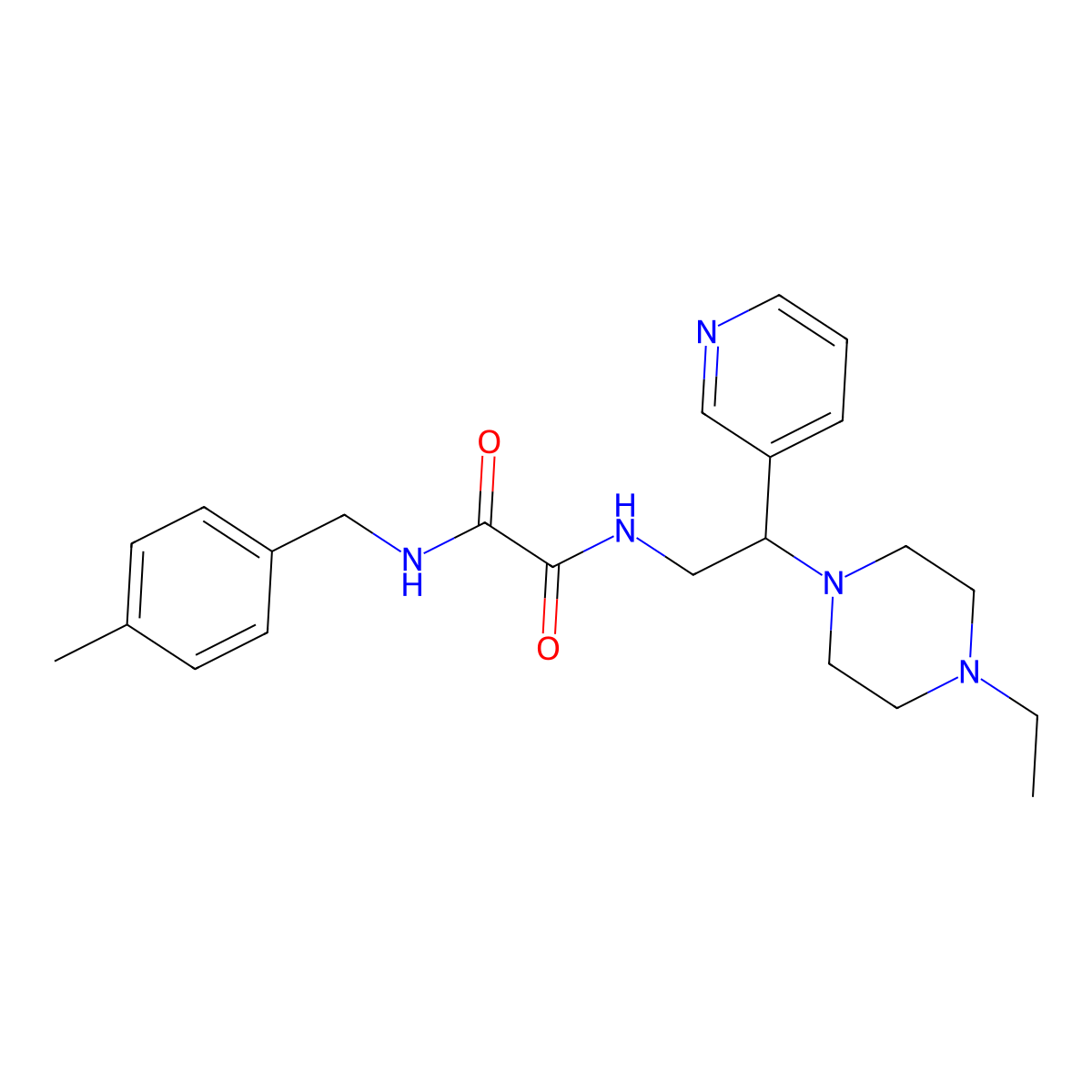 N1-(2-(4-ethylpiperazin-1-yl)-2-(pyridin-3-yl)ethyl)-N2-(4-methylbenzyl)oxalamide molecular structure, CAS 863556-45-0