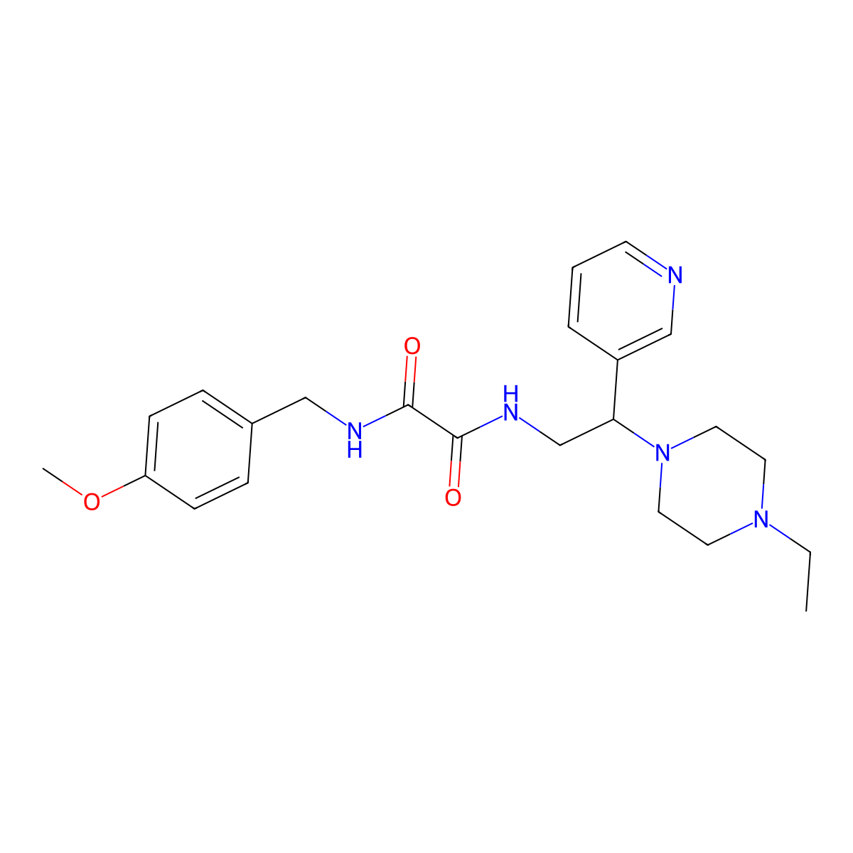 N1-(2-(4-ethylpiperazin-1-yl)-2-(pyridin-3-yl)ethyl)-N2-(4-methoxybenzyl)oxalamide molecular structure, CAS 863556-50-7