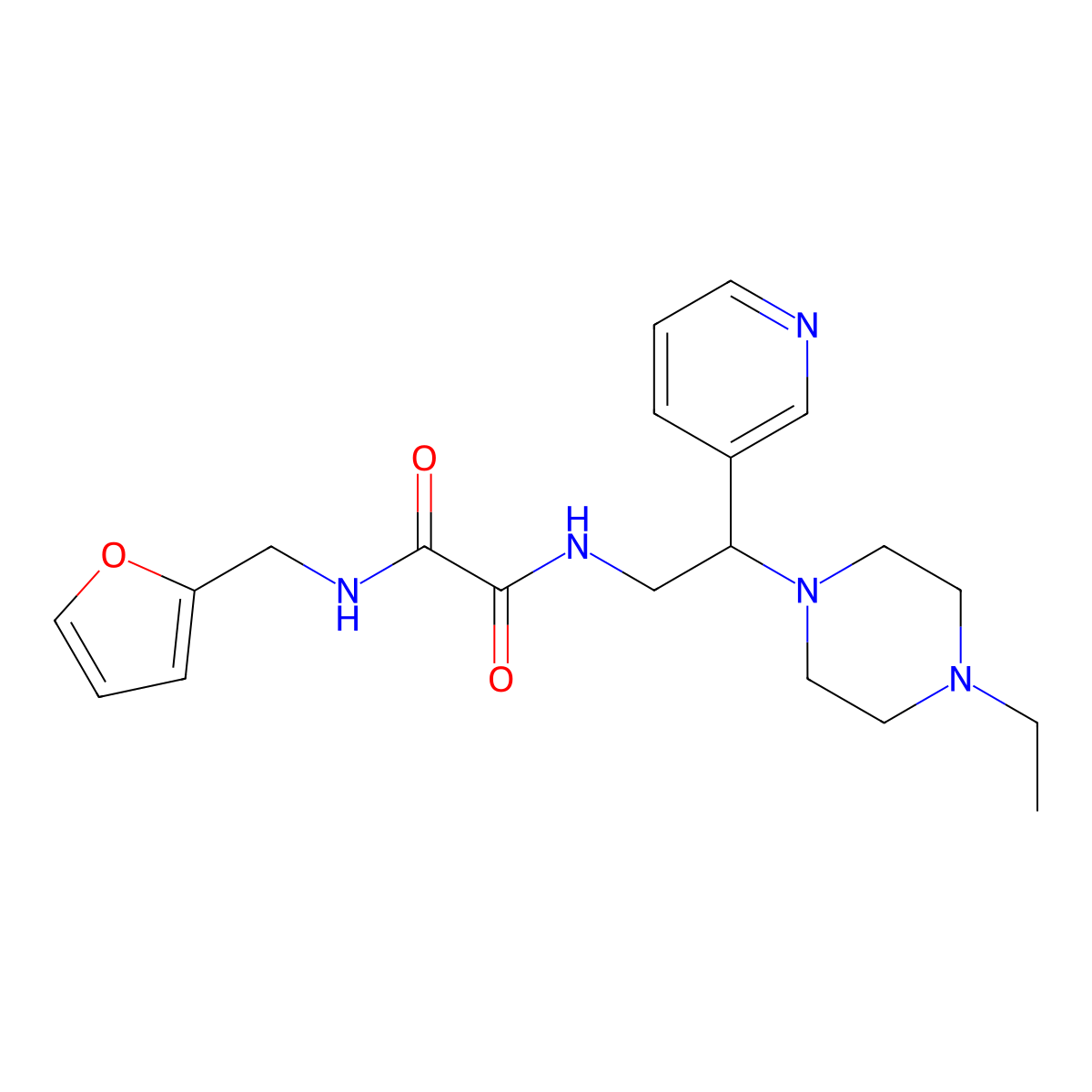 N1-(2-(4-ethylpiperazin-1-yl)-2-(pyridin-3-yl)ethyl)-N2-(furan-2-ylmethyl)oxalamide molecular structure, CAS 863556-57-4