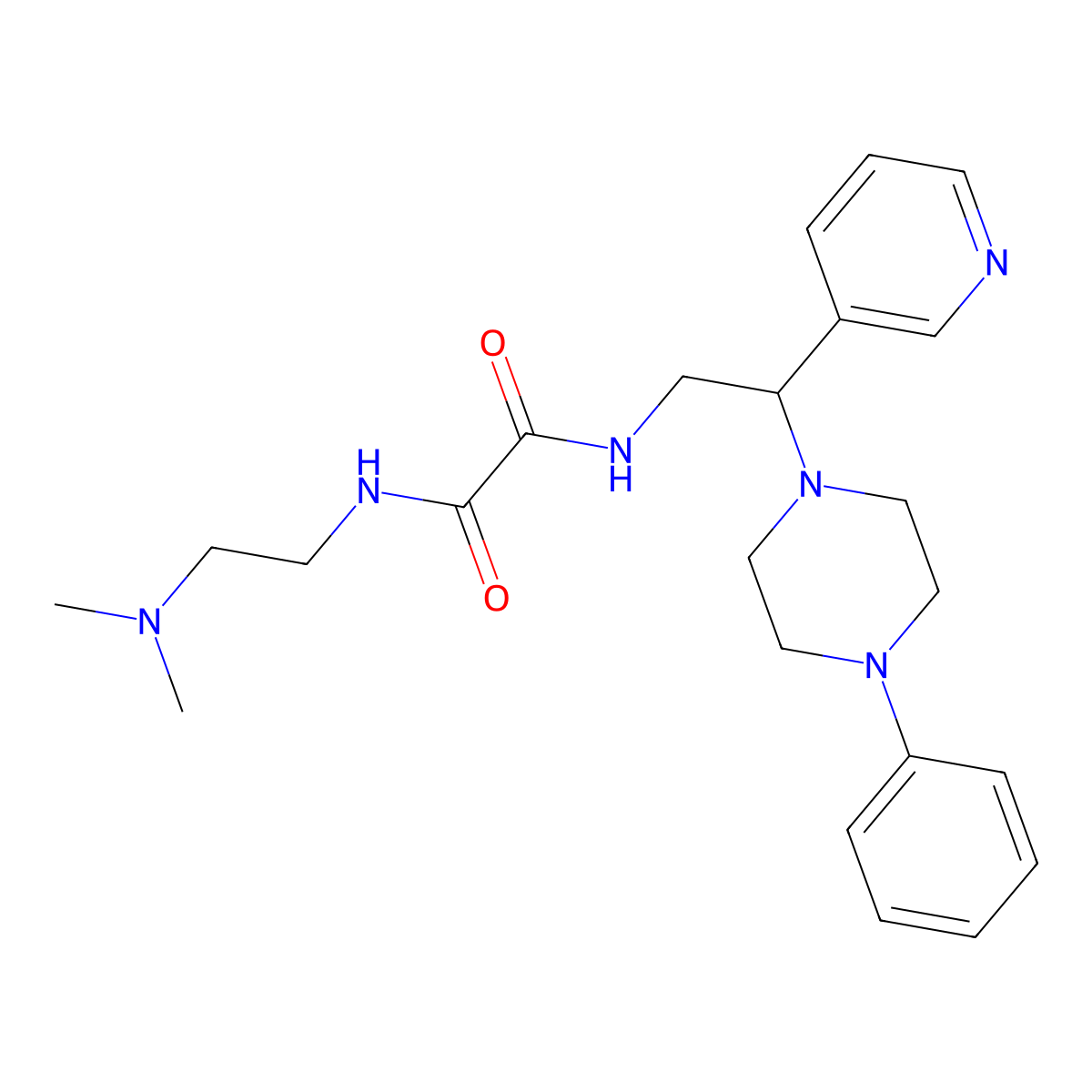 N1-(2-(dimethylamino)ethyl)-N2-(2-(4-phenylpiperazin-1-yl)-2-(pyridin-3-yl)ethyl)oxalamide molecular structure, CAS 863556-77-8