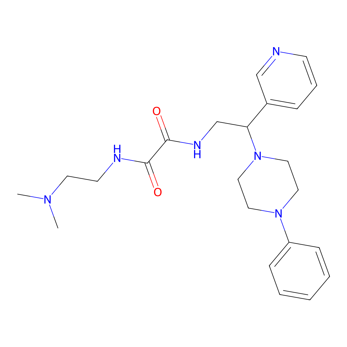 N1-(2-(dimethylamino)ethyl)-N2-(2-(4-phenylpiperazin-1-yl)-2-(pyridin-3-yl)ethyl)oxalamide molecular structure, CAS 863556-77-8