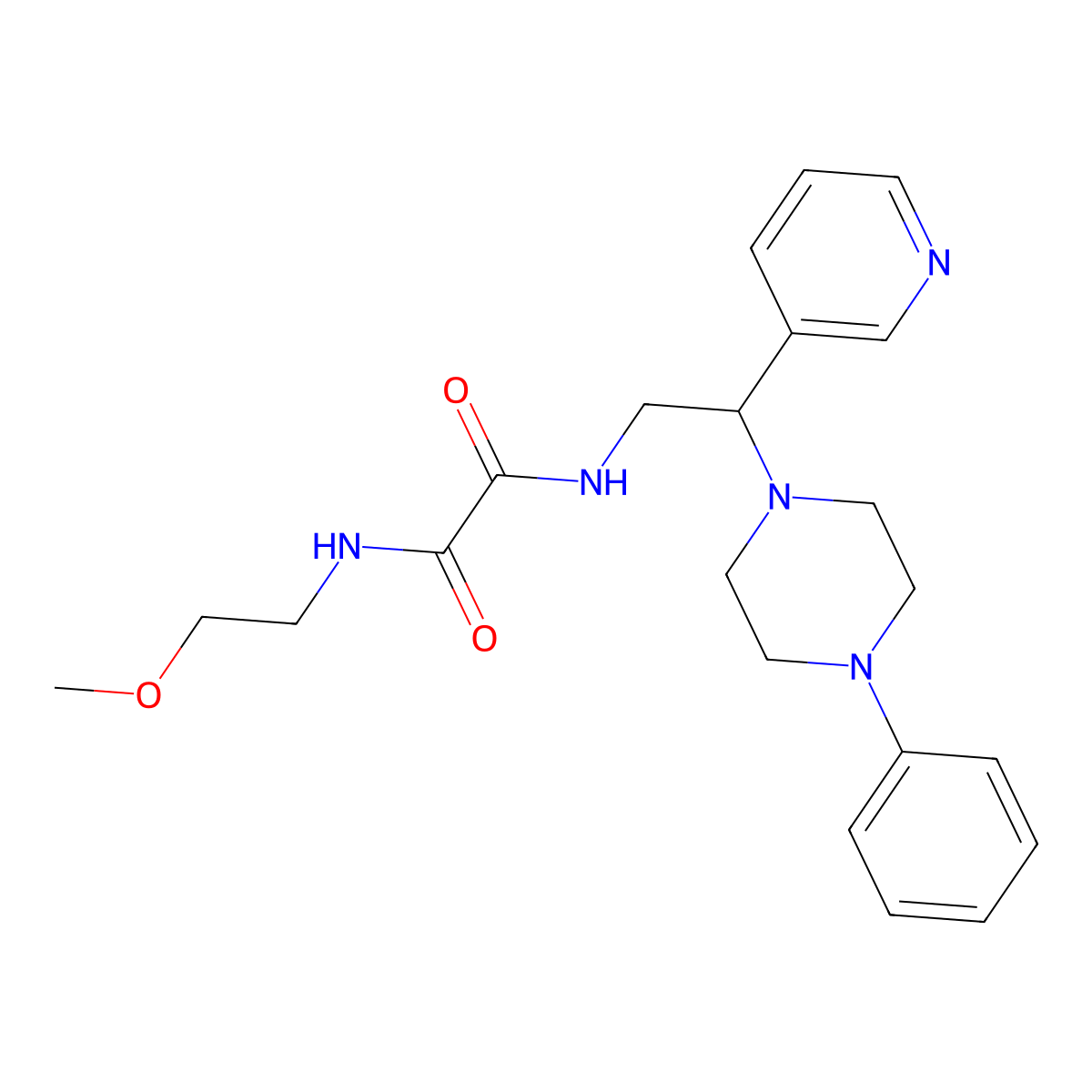 N-(2-Methoxyethyl)-N'-[2-(4-phenylpiperazin-1-YL)-2-(pyridin-3-YL)ethyl]ethanediamide molecular structure, CAS 863556-78-9