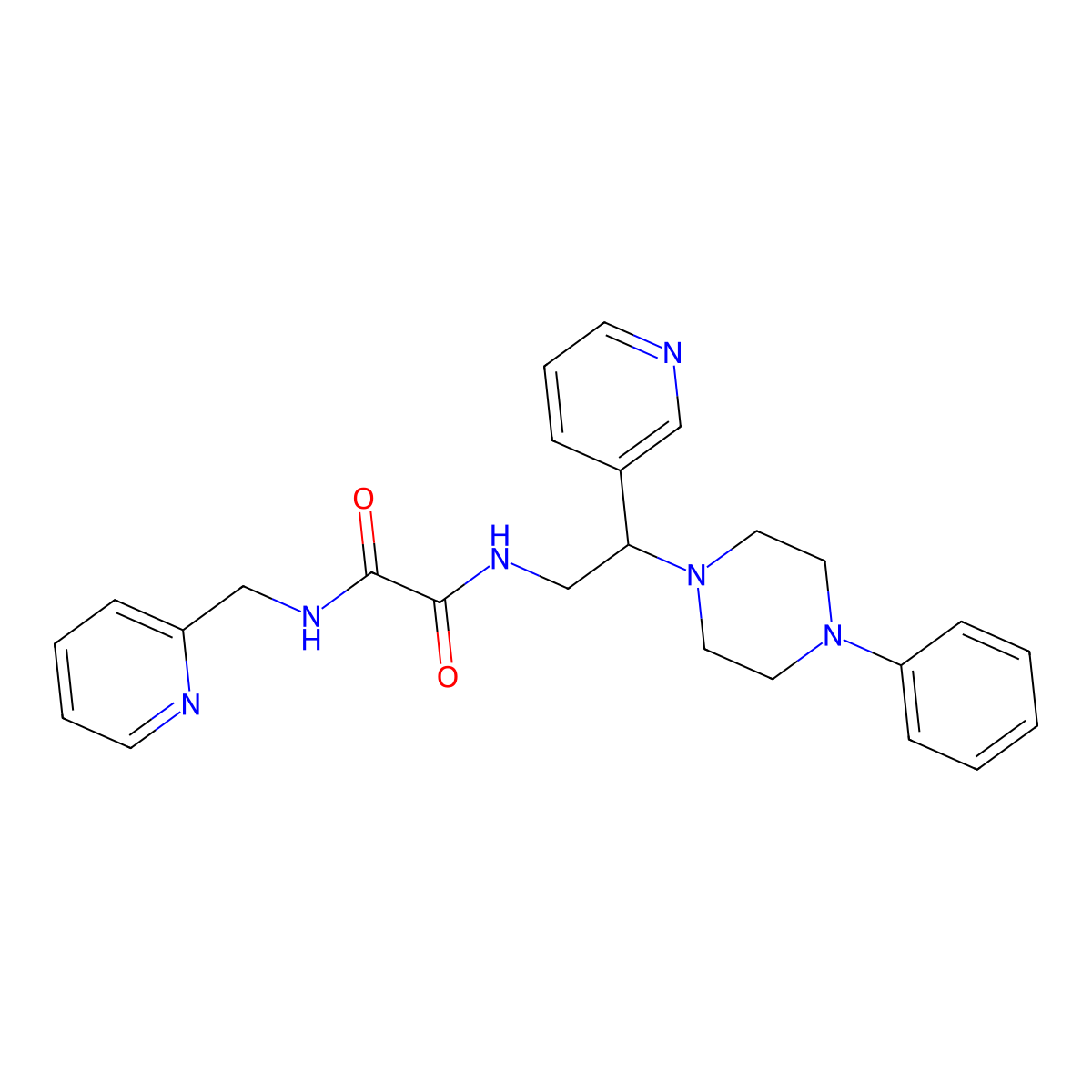 N1-(2-(4-phenylpiperazin-1-yl)-2-(pyridin-3-yl)ethyl)-N2-(pyridin-2-ylmethyl)oxalamide molecular structure, CAS 863556-88-1