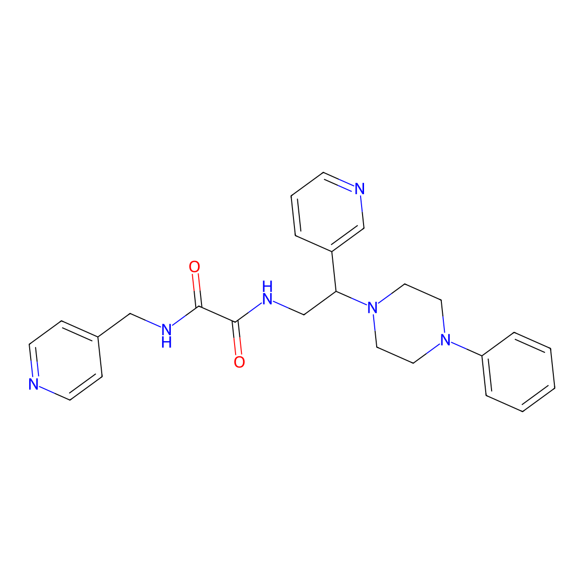 N1-(2-(4-phenylpiperazin-1-yl)-2-(pyridin-3-yl)ethyl)-N2-(pyridin-4-ylmethyl)oxalamide molecular structure, CAS 863556-90-5