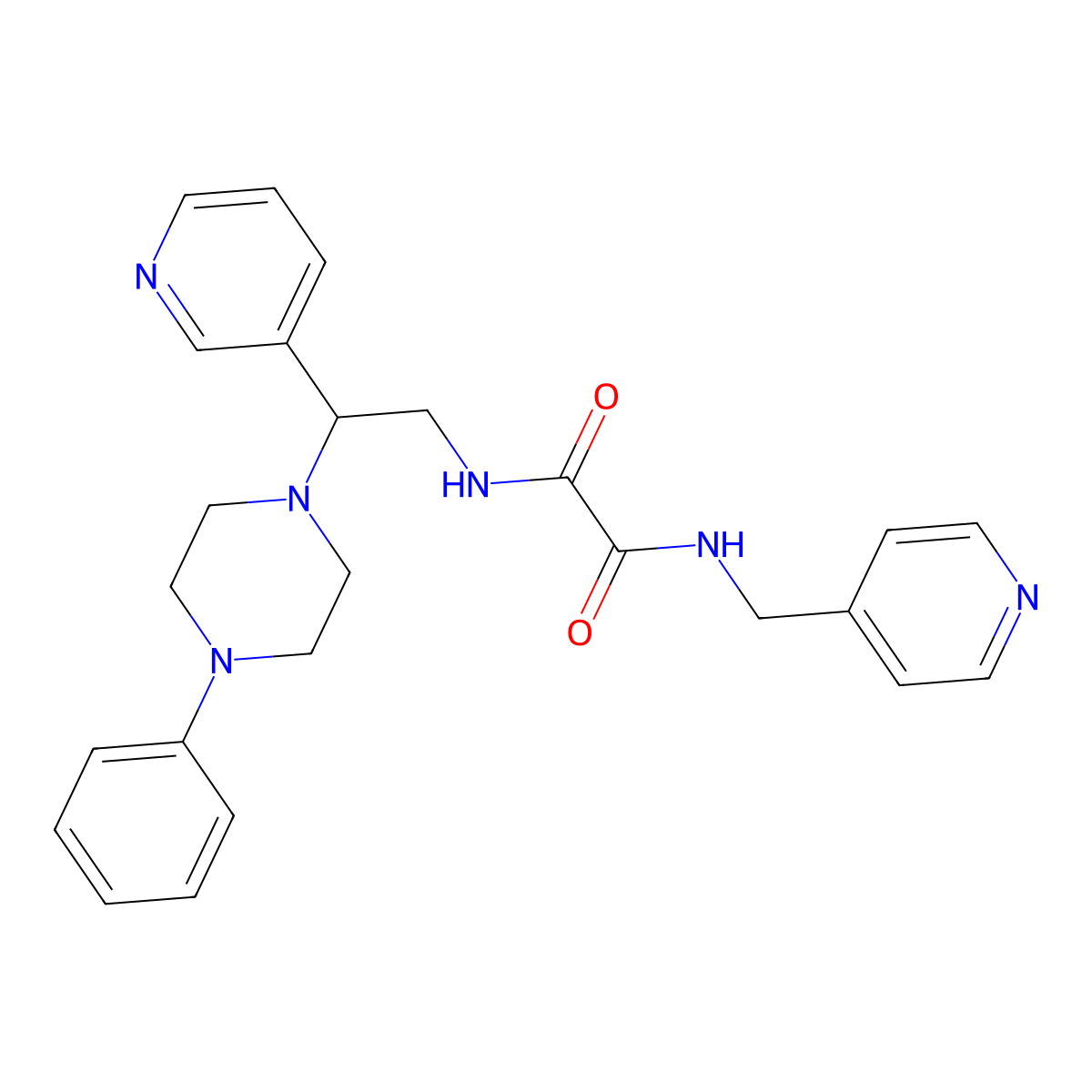 N1-(2-(4-phenylpiperazin-1-yl)-2-(pyridin-3-yl)ethyl)-N2-(pyridin-4-ylmethyl)oxalamide molecular structure, CAS 863556-90-5