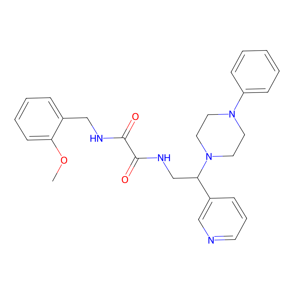 N1-(2-methoxybenzyl)-N2-(2-(4-phenylpiperazin-1-yl)-2-(pyridin-3-yl)ethyl)oxalamide molecular structure, CAS 863557-00-0