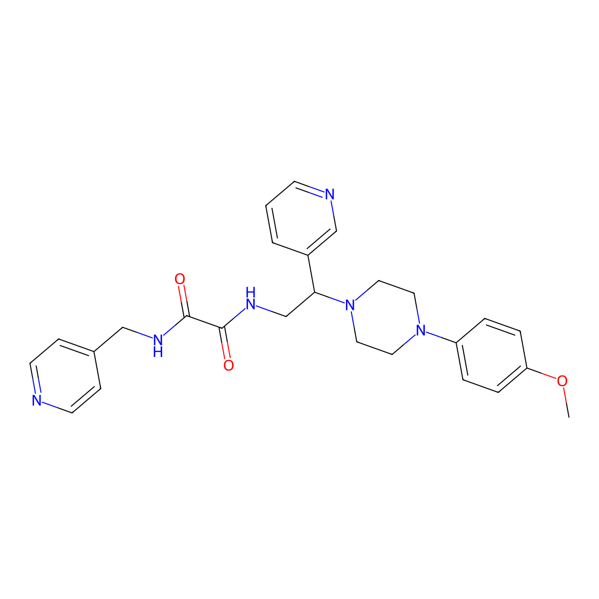 N-{2-[4-(4-Methoxyphenyl)piperazin-1-YL]-2-(pyridin-3-YL)ethyl}-N'-[(pyridin-4-YL)methyl]ethanediamide molecular structure, CAS 863557-25-9