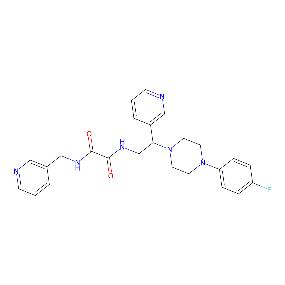 N-{2-[4-(4-fluorophenyl)piperazin-1-yl]-2-pyridin-3-ylethyl}-N'-(pyridin-3-ylmethyl)ethanediamide molecular structure, CAS 863557-83-9
