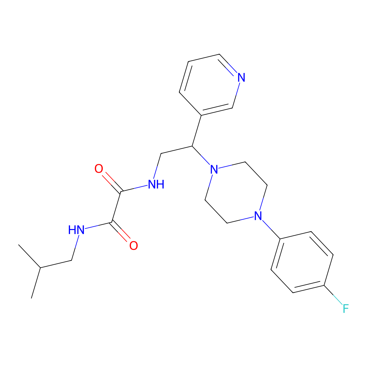 N1-(2-(4-(4-fluorophenyl)piperazin-1-yl)-2-(pyridin-3-yl)ethyl)-N2-isobutyloxalamide molecular structure, CAS 863557-94-2