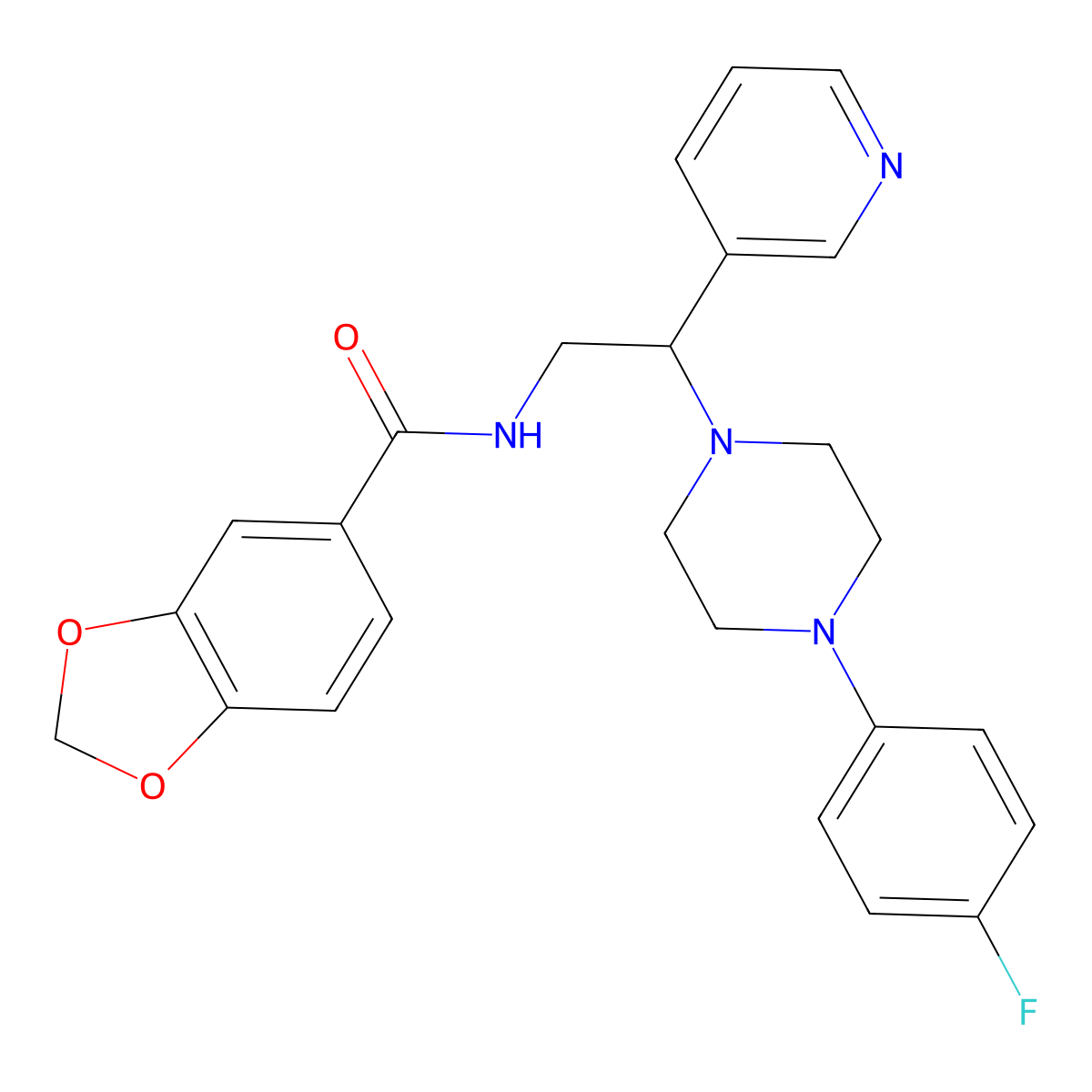 N-(2-(4-(4-Fluorophenyl)piperazin-1-yl)-2-(pyridin-3-yl)ethyl)benzo[d][1,3]dioxole-5-carboxamide molecular structure, CAS 863558-02-5