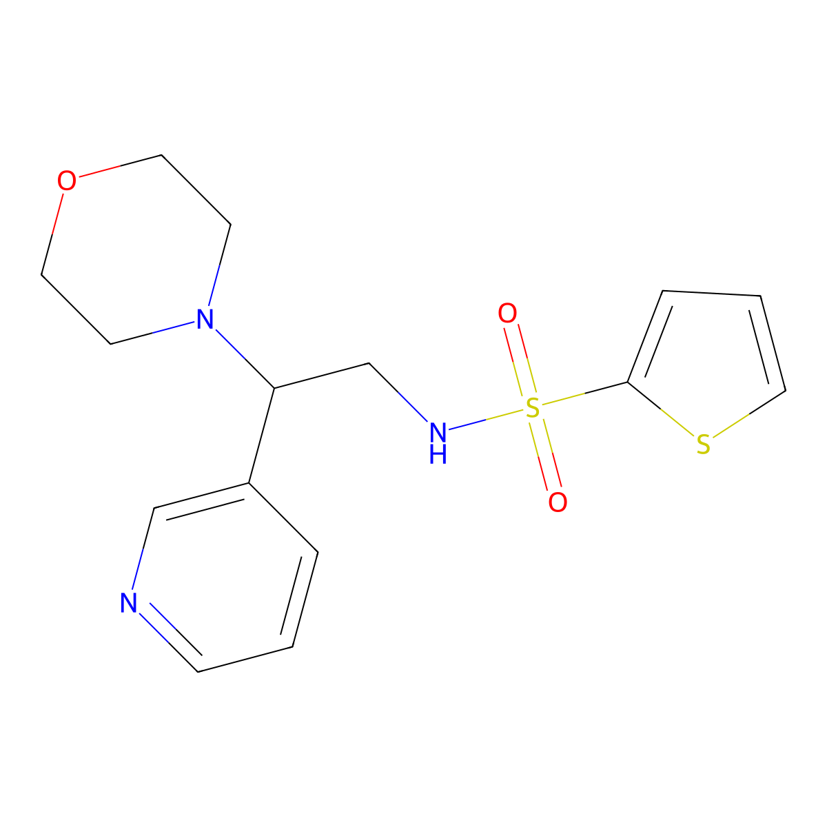 N-(2-morpholino-2-(pyridin-3-yl)ethyl)thiophene-2-sulfonamide molecular structure, CAS 863558-46-7
