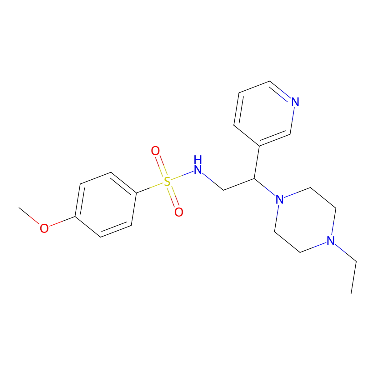 N-[2-(4-ethylpiperazin-1-yl)-2-pyridin-3-ylethyl]-4-methoxybenzenesulfonamide molecular structure, CAS 863558-61-6
