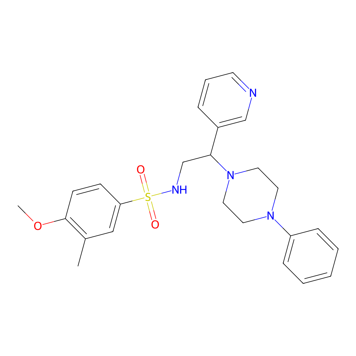 4-methoxy-3-methyl-N-[2-(4-phenylpiperazin-1-yl)-2-pyridin-3-ylethyl]benzenesulfonamide molecular structure, CAS 863558-81-0