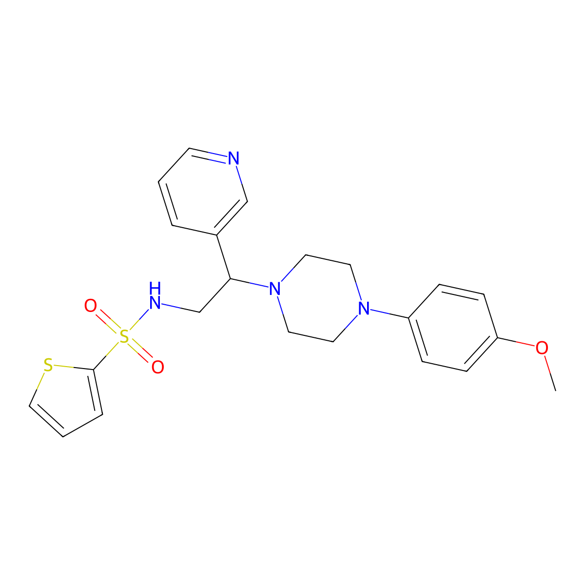 N-[2-[4-(4-methoxyphenyl)piperazin-1-yl]-2-pyridin-3-ylethyl]thiophene-2-sulfonamide molecular structure, CAS 863558-83-2