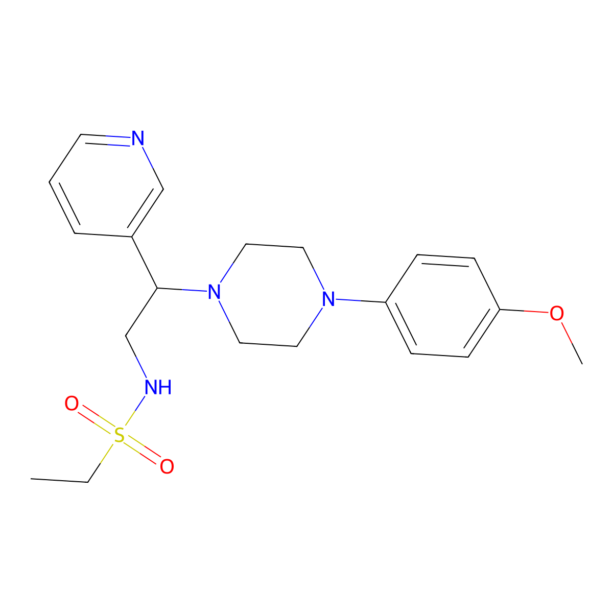 N-[2-[4-(4-methoxyphenyl)piperazin-1-yl]-2-pyridin-3-ylethyl]ethanesulfonamide molecular structure, CAS 863558-86-5