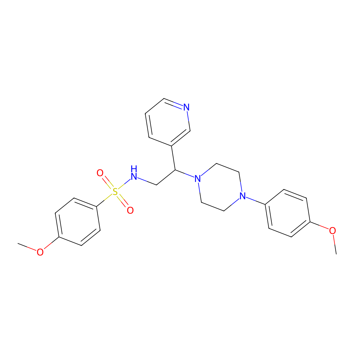 4-methoxy-N-{2-[4-(4-methoxyphenyl)piperazin-1-yl]-2-(pyridin-3-yl)ethyl}benzene-1-sulfonamide molecular structure, CAS 863558-91-2