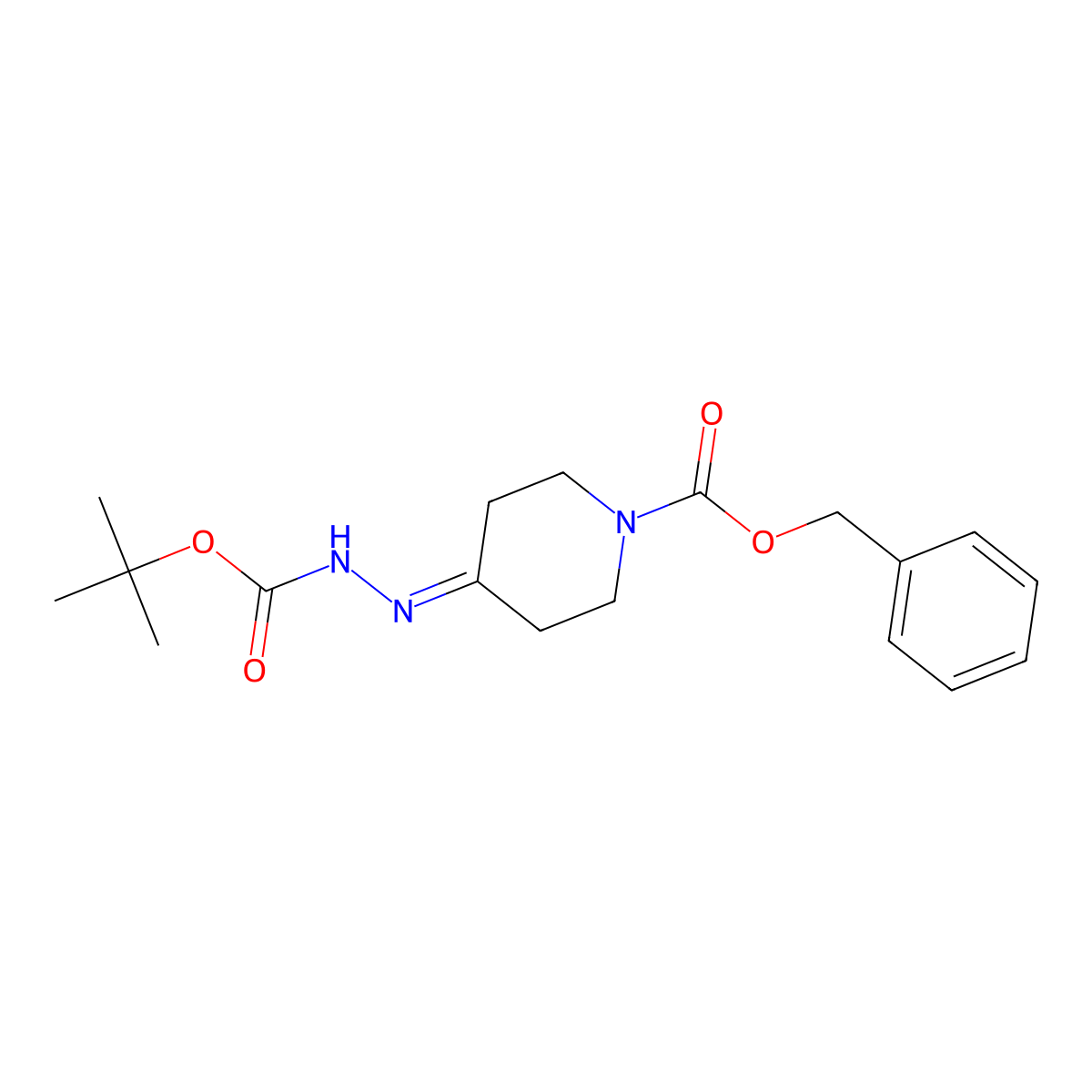 Benzyl 4-(2-(tert-butoxycarbonyl)hydrazono)piperidine-1-carboxylate molecular structure, CAS 863560-00-3