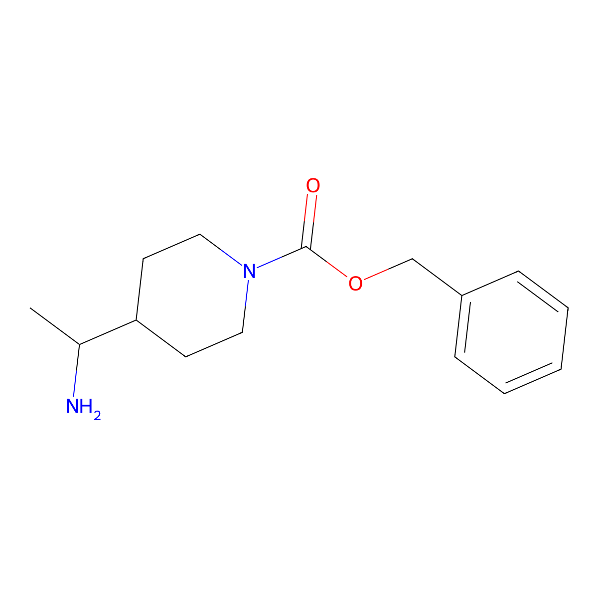 Benzyl 4-(1-aminoethyl)piperidine-1-carboxylate molecular structure, CAS 863560-19-4