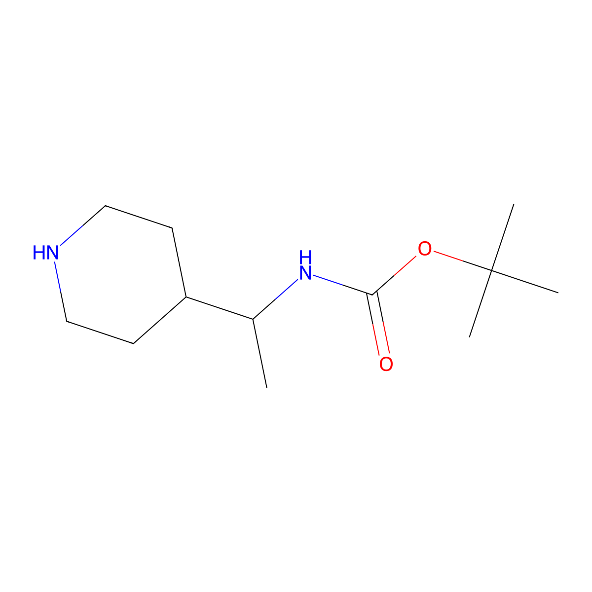 tert-butyl N-[1-(piperidin-4-yl)ethyl]carbamate molecular structure, CAS 863560-23-0