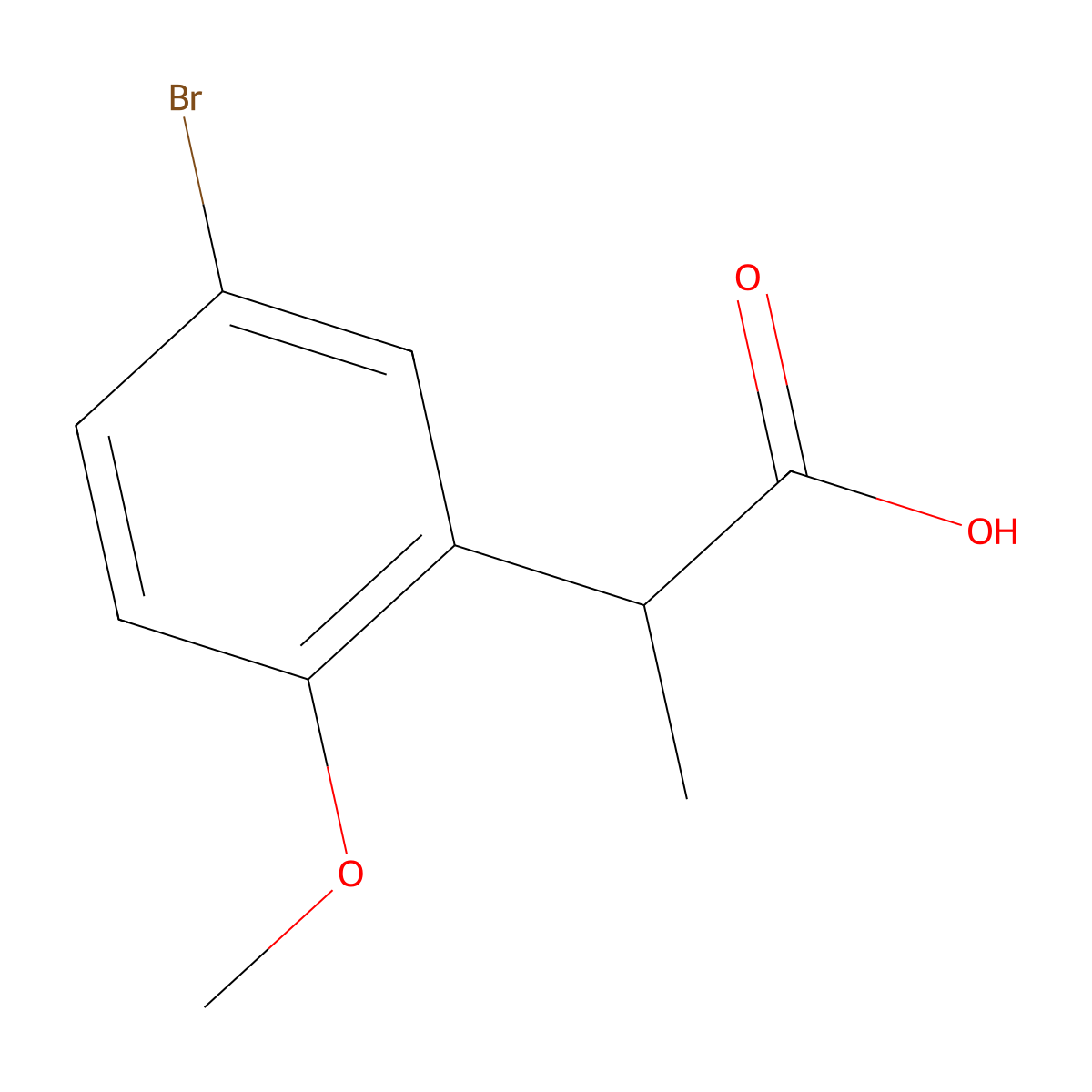 2-(5-Bromo-2-methoxyphenyl)propanoic acid molecular structure, CAS 863562-46-3