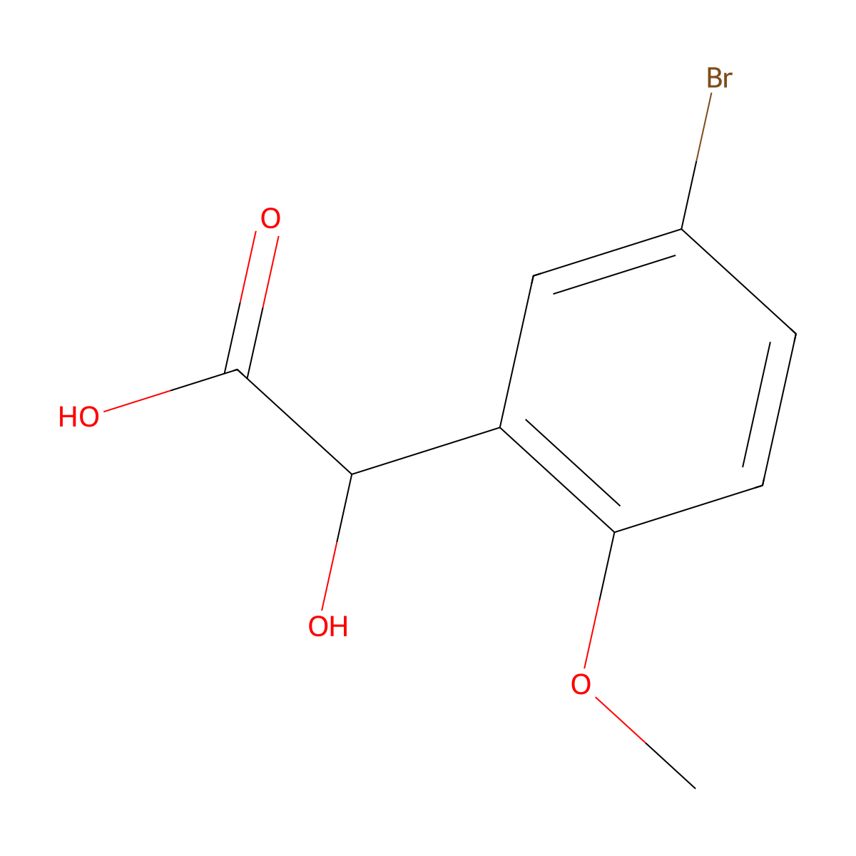 2-(5-Bromo-2-methoxyphenyl)-2-hydroxyacetic acid molecular structure, CAS 863562-53-2