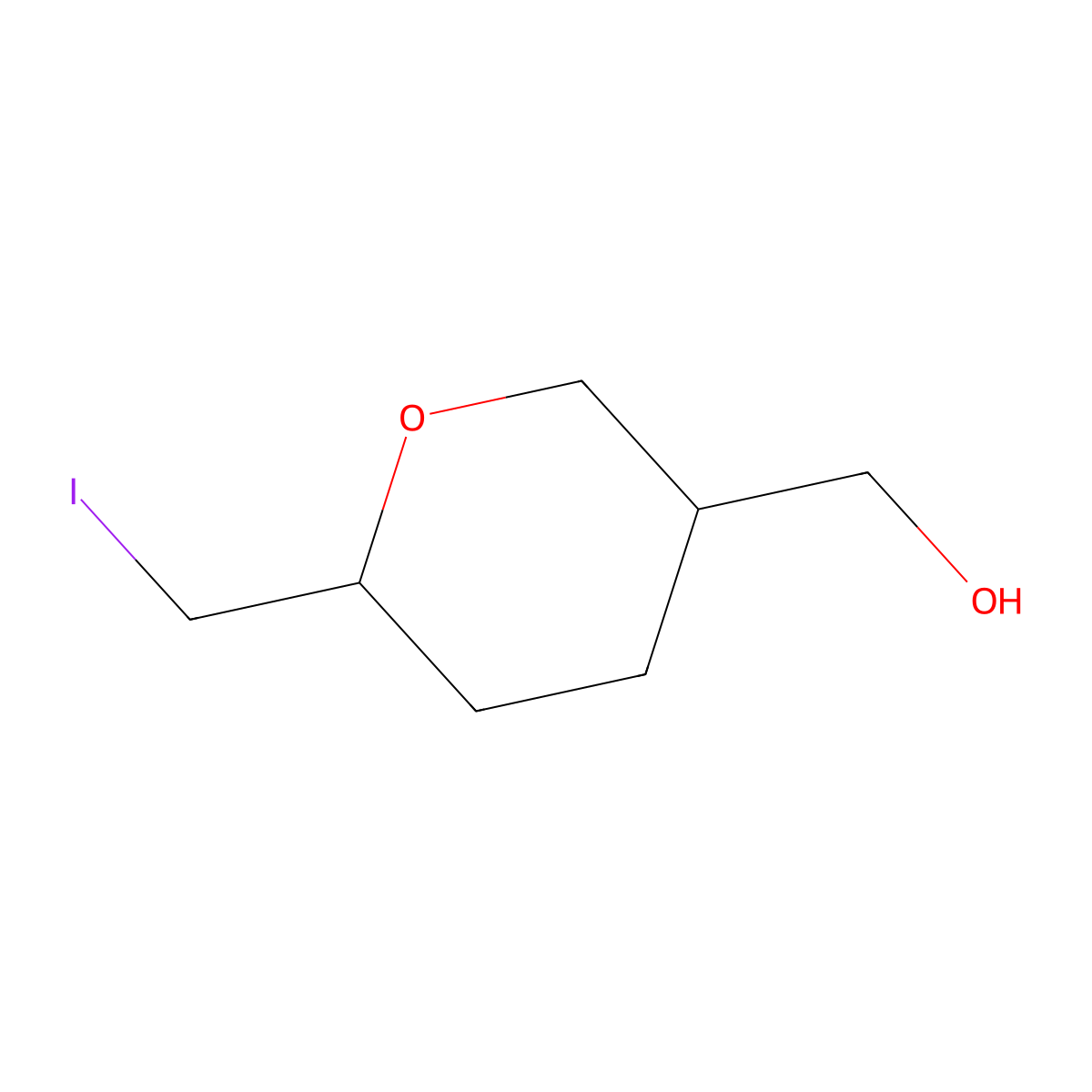 [6-(Iodomethyl)oxan-3-yl]methanol molecular structure, CAS 863565-44-0