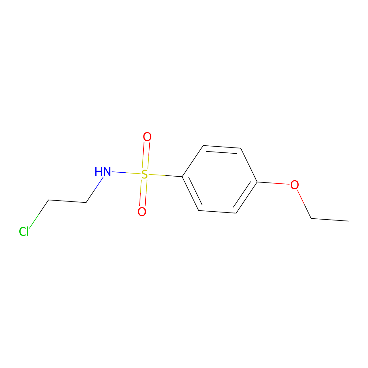 N-(2-chloroethyl)-4-ethoxybenzenesulfonamide molecular structure, CAS 86357-55-3