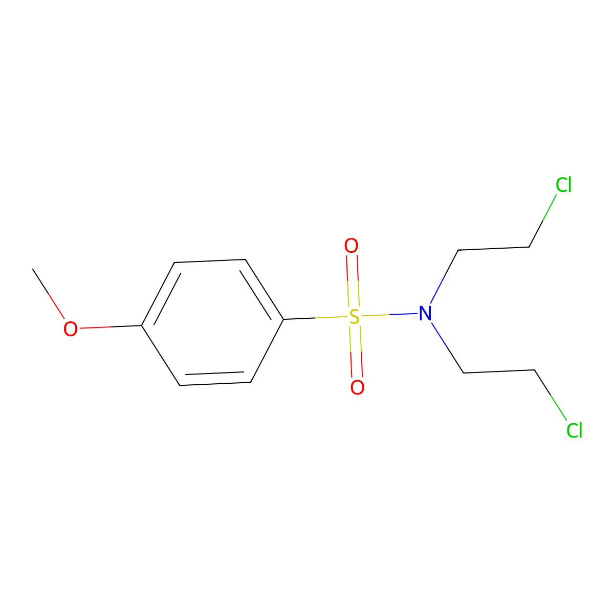 N,N-bis(2-chloroethyl)-4-methoxybenzenesulfonamide molecular structure, CAS 86357-59-7