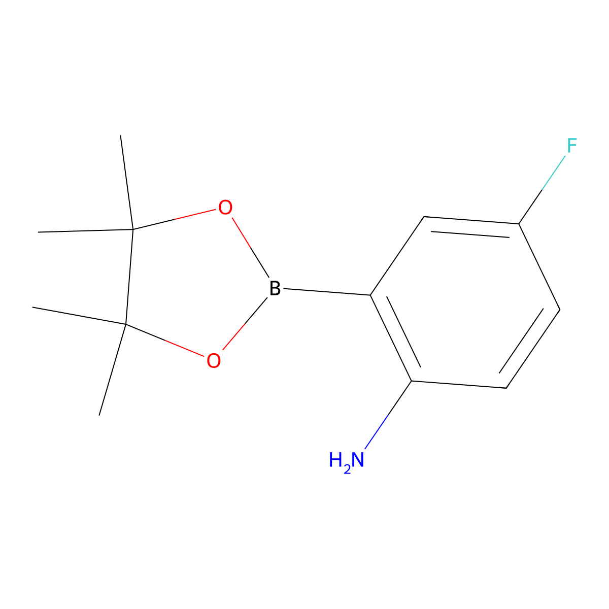 4-Fluoro-2-(4,4,5,5-tetramethyl-1,3,2-dioxaborolan-2-yl)aniline molecular structure, CAS 863578-24-9