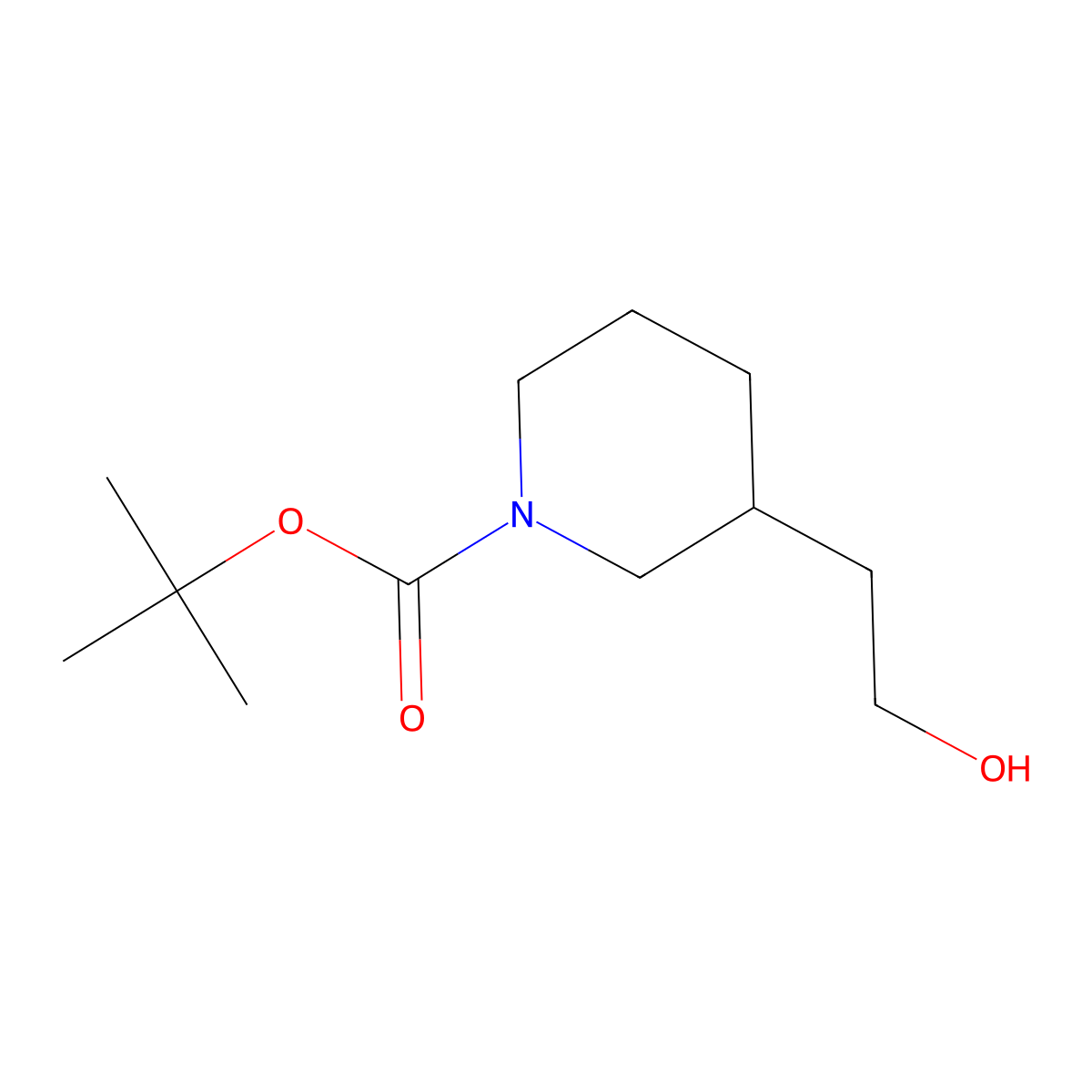 tert-Butyl (3S)-3-(2-hydroxyethyl)piperidine-1-carboxylate molecular structure, CAS 863578-32-9