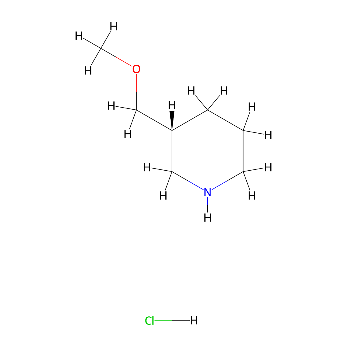 (3R)-3-(Methoxymethyl)-piperidine HCl molecular structure, CAS 863578-42-1