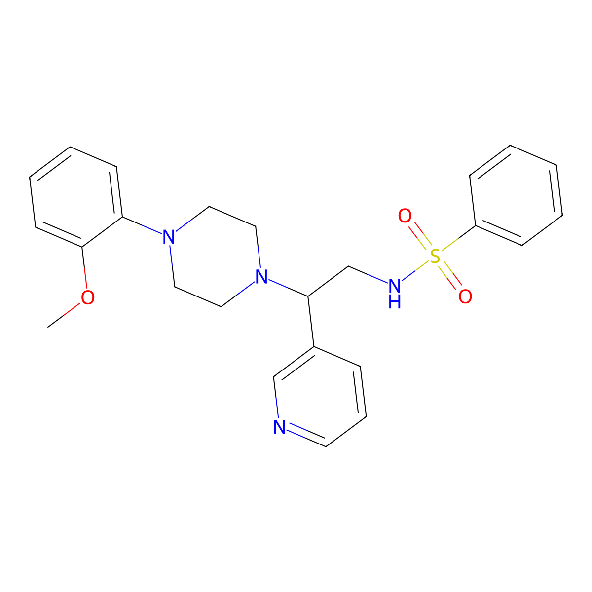 N-[2-[4-(2-methoxyphenyl)piperazin-1-yl]-2-pyridin-3-ylethyl]benzenesulfonamide molecular structure, CAS 863586-47-4
