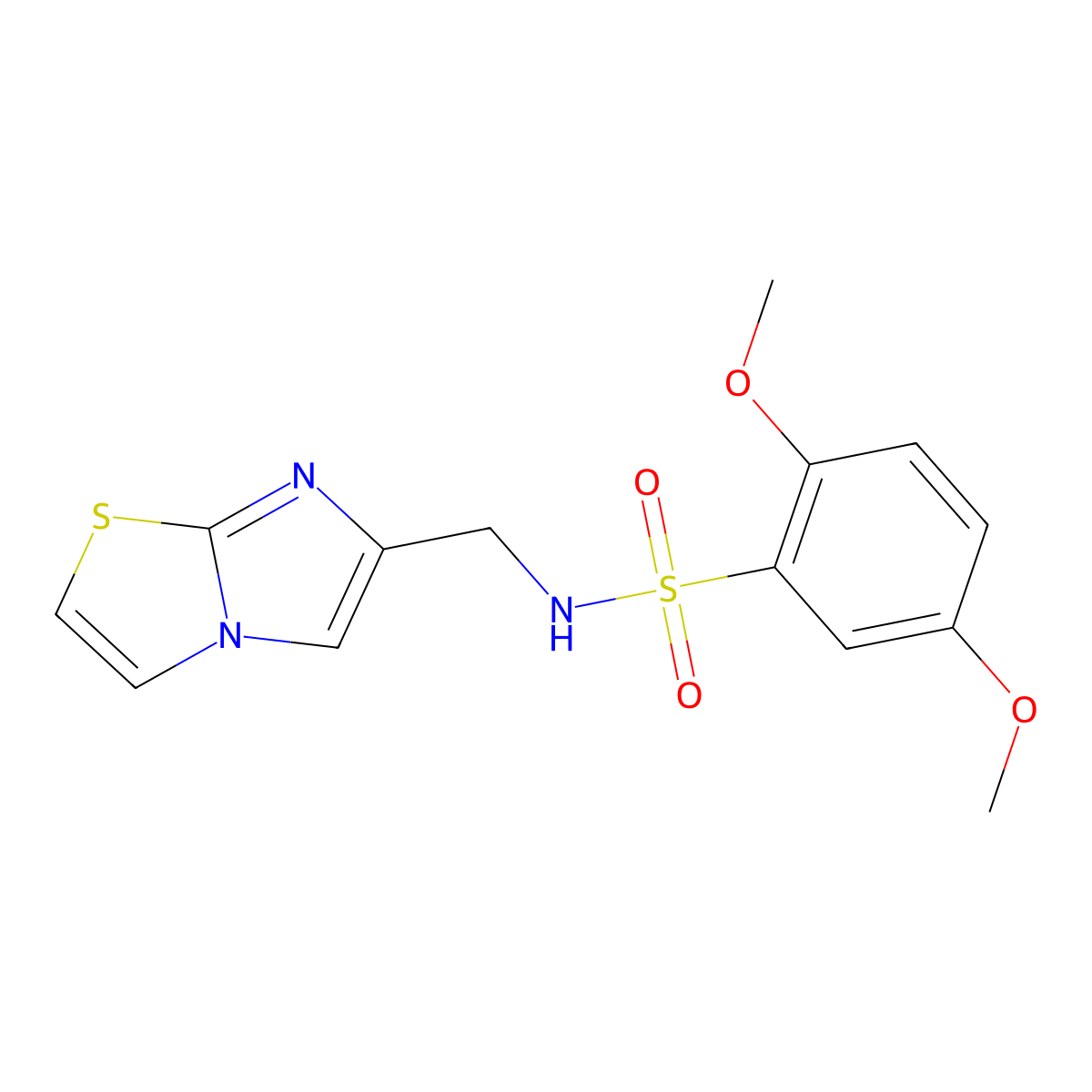 N-(imidazo[2,1-b]thiazol-6-ylmethyl)-2,5-dimethoxybenzenesulfonamide molecular structure, CAS 863587-57-9