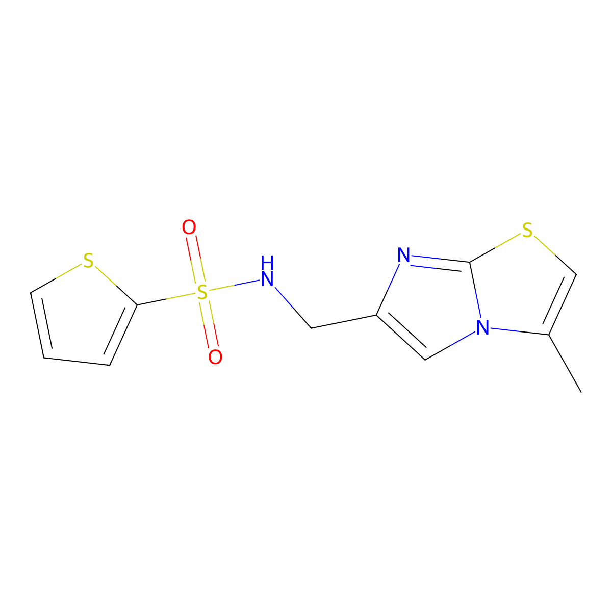 N-((3-methylimidazo[2,1-b]thiazol-6-yl)methyl)thiophene-2-sulfonamide molecular structure, CAS 863587-72-8