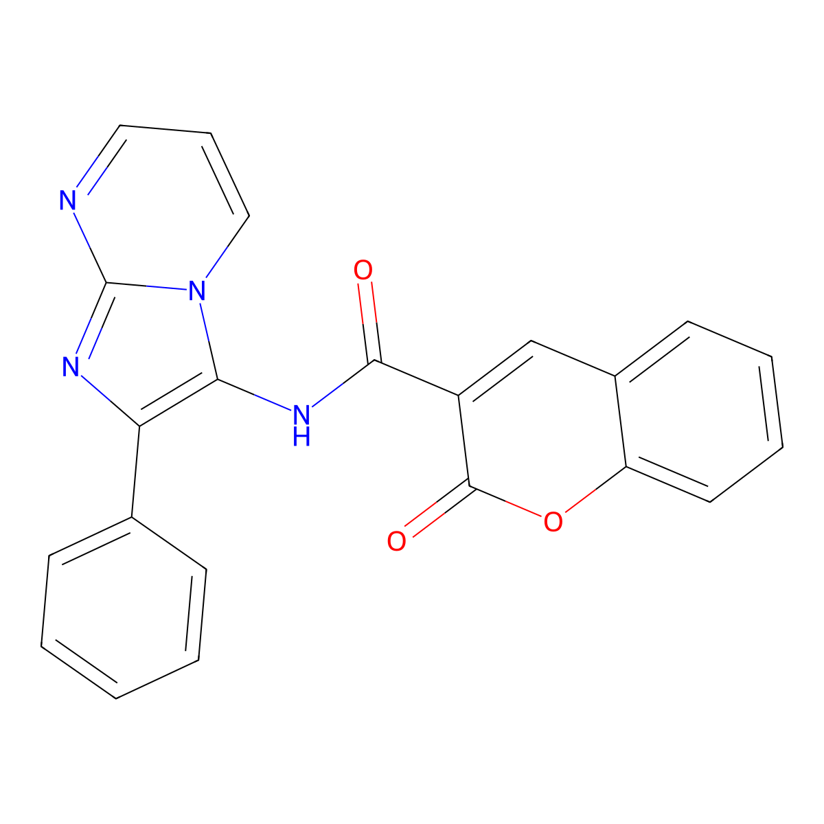 2-oxo-N-(2-phenylimidazo[1,2-a]pyrimidin-3-yl)-2H-chromene-3-carboxamide molecular structure, CAS 863587-84-2
