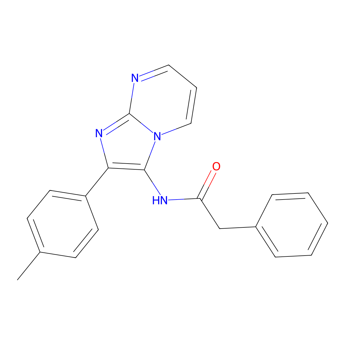 N-[2-(4-methylphenyl)imidazo[1,2-a]pyrimidin-3-yl]-2-phenylacetamide molecular structure, CAS 863587-86-4