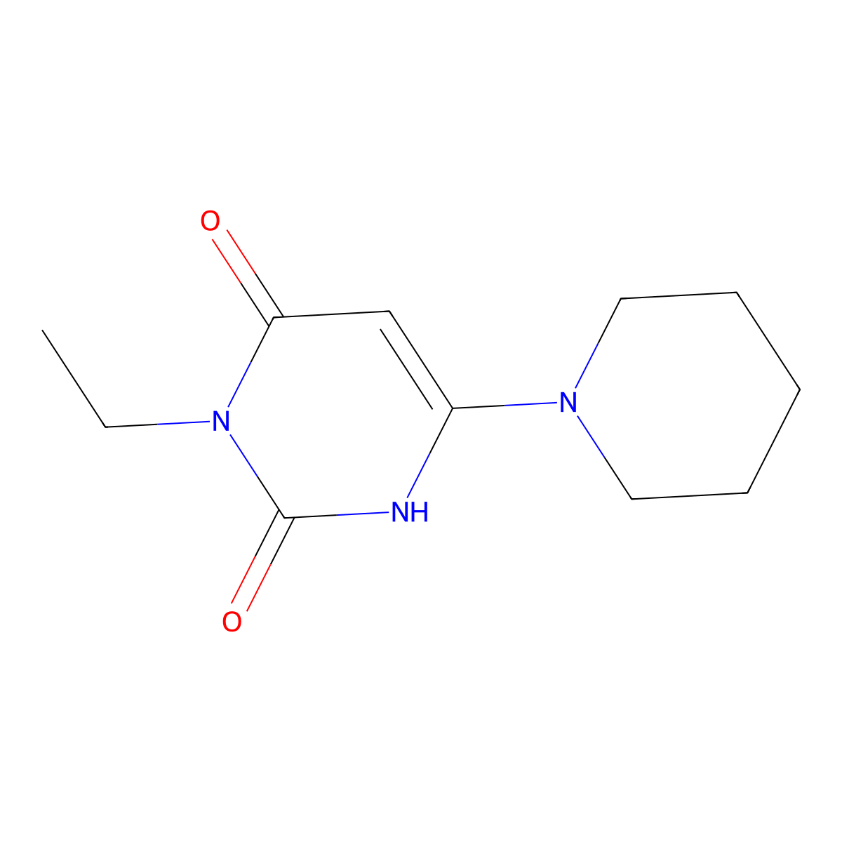 3-ethyl-6-piperidin-1-yl-1H-pyrimidine-2,4-dione molecular structure, CAS 863588-02-7