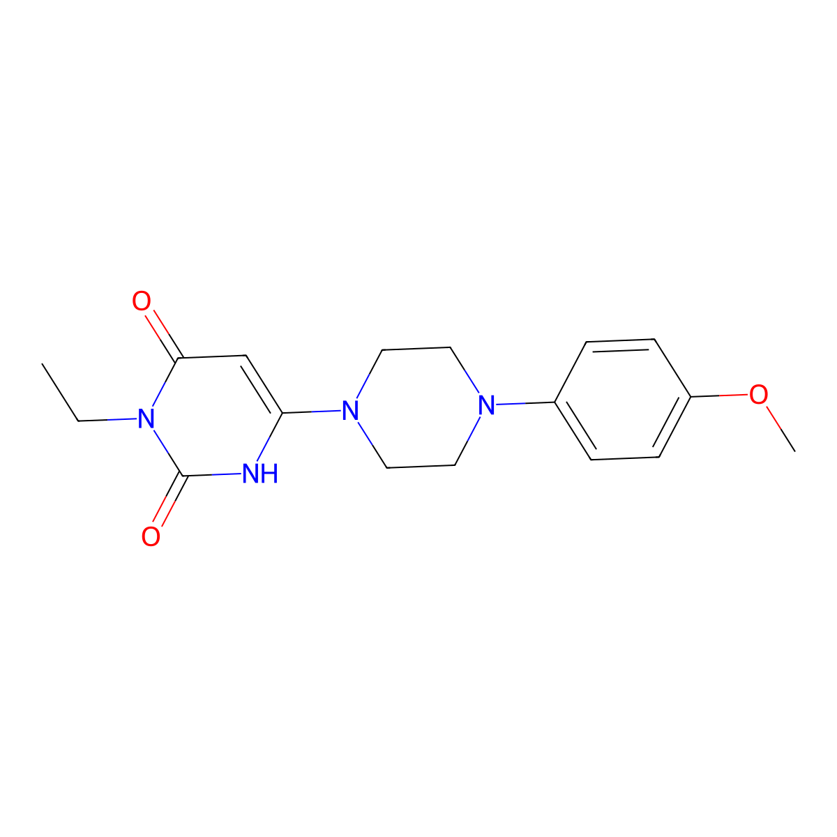 3-ethyl-6-[4-(4-methoxyphenyl)piperazin-1-yl]-1H-pyrimidine-2,4-dione molecular structure, CAS 863588-07-2