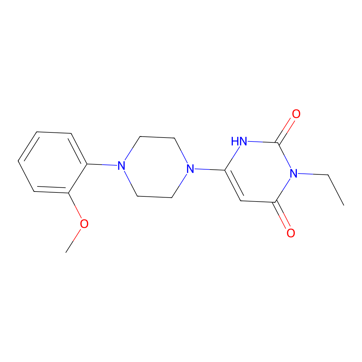 3-ethyl-6-(4-(2-methoxyphenyl)piperazin-1-yl)pyrimidine-2,4(1H,3H)-dione molecular structure, CAS 863588-09-4