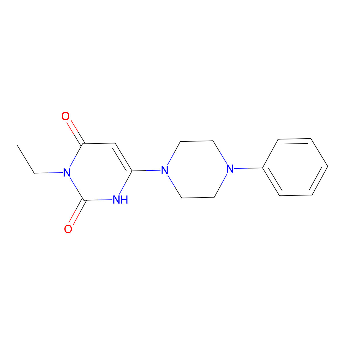 3-ethyl-6-(4-phenylpiperazin-1-yl)-1H-pyrimidine-2,4-dione molecular structure, CAS 863588-12-9
