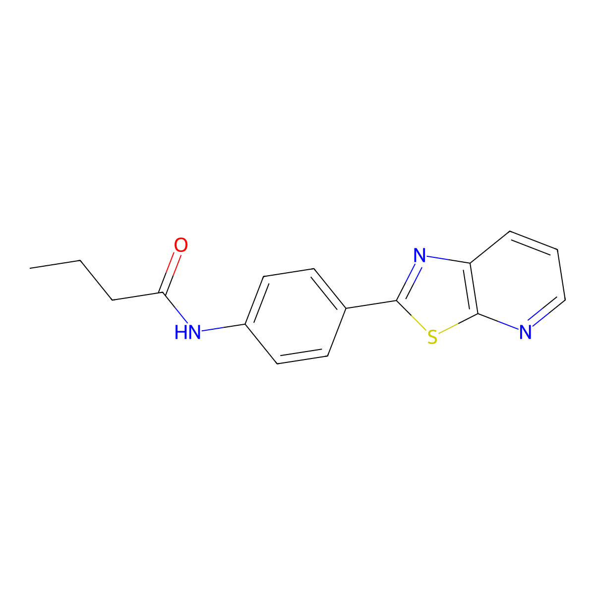 N-(4-(thiazolo[5,4-b]pyridin-2-yl)phenyl)butyramide molecular structure, CAS 863588-39-0