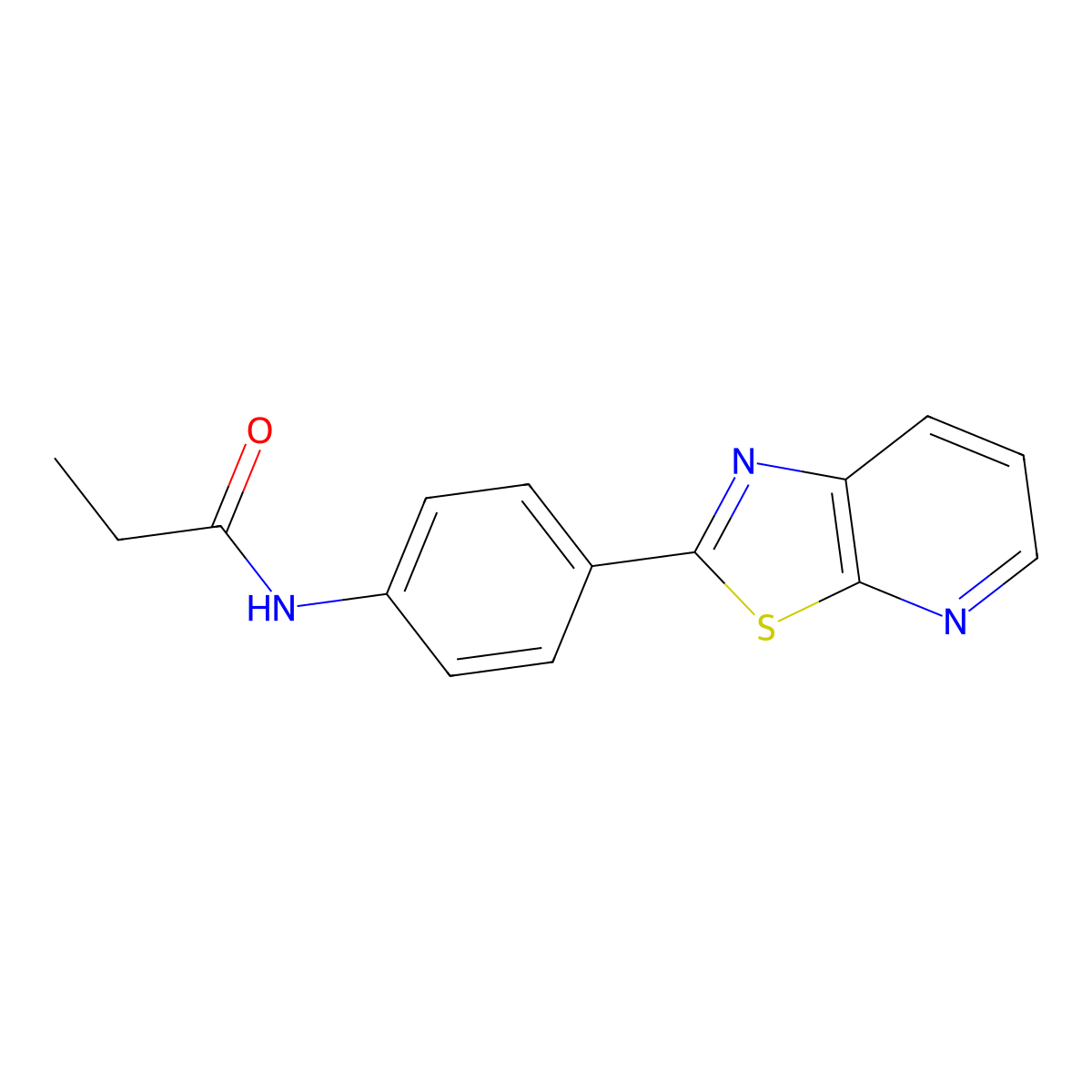 N-(4-(thiazolo[5,4-b]pyridin-2-yl)phenyl)propionamide molecular structure, CAS 863588-40-3