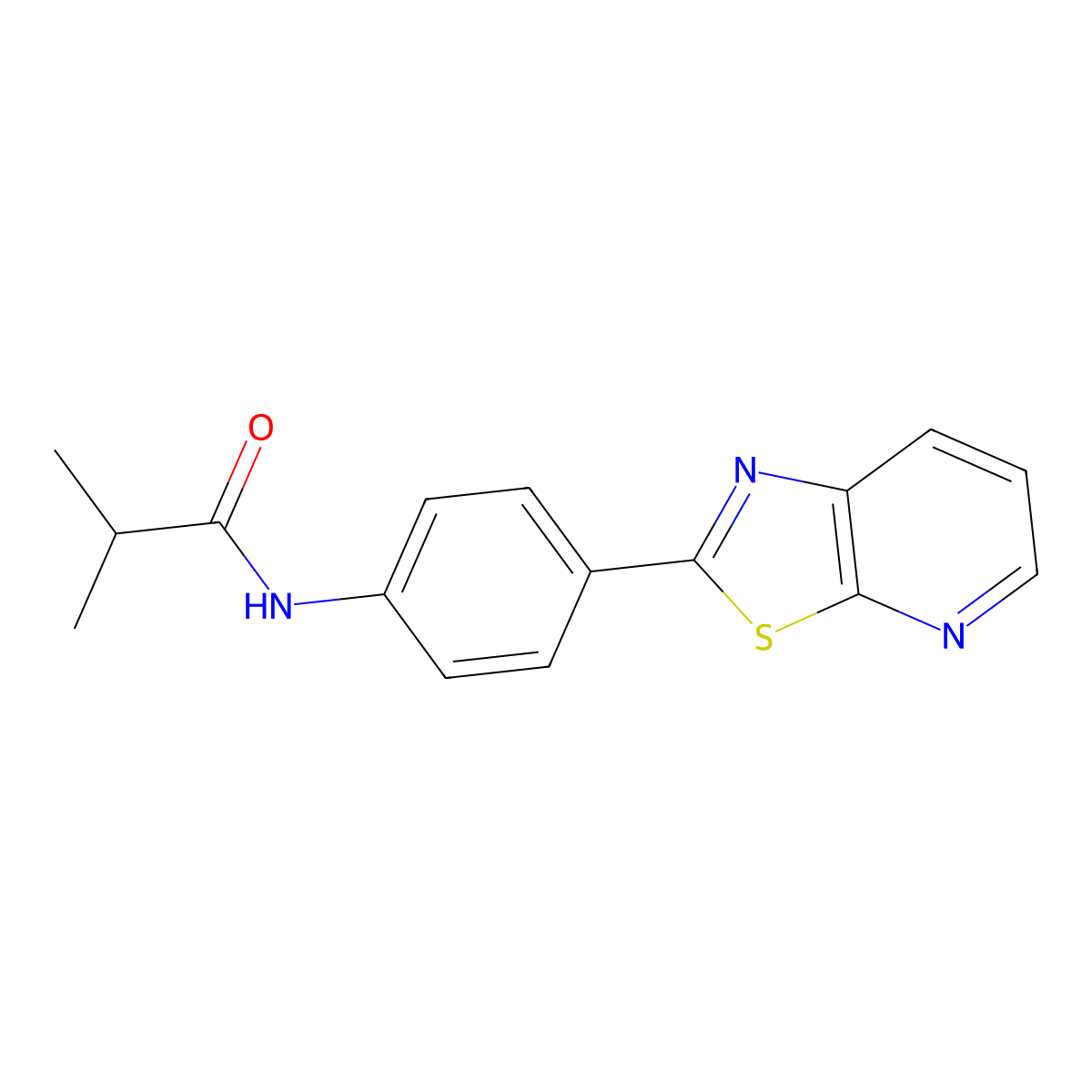 N-(4-(thiazolo[5,4-b]pyridin-2-yl)phenyl)isobutyramide molecular structure, CAS 863588-42-5