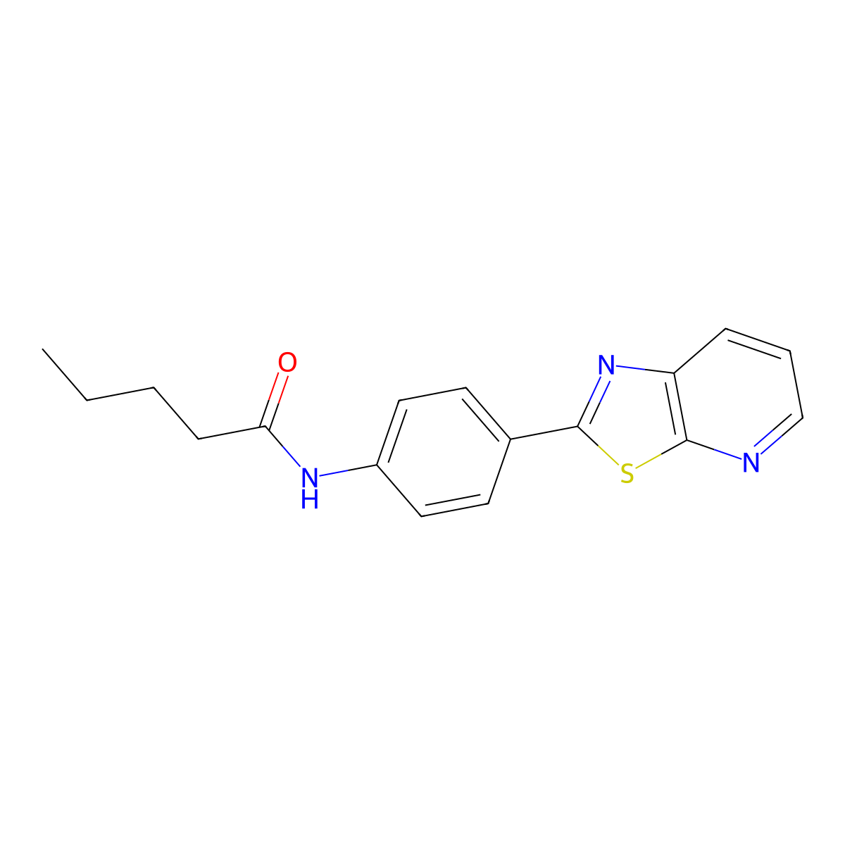 N-(4-(thiazolo[5,4-b]pyridin-2-yl)phenyl)pentanamide molecular structure, CAS 863588-45-8