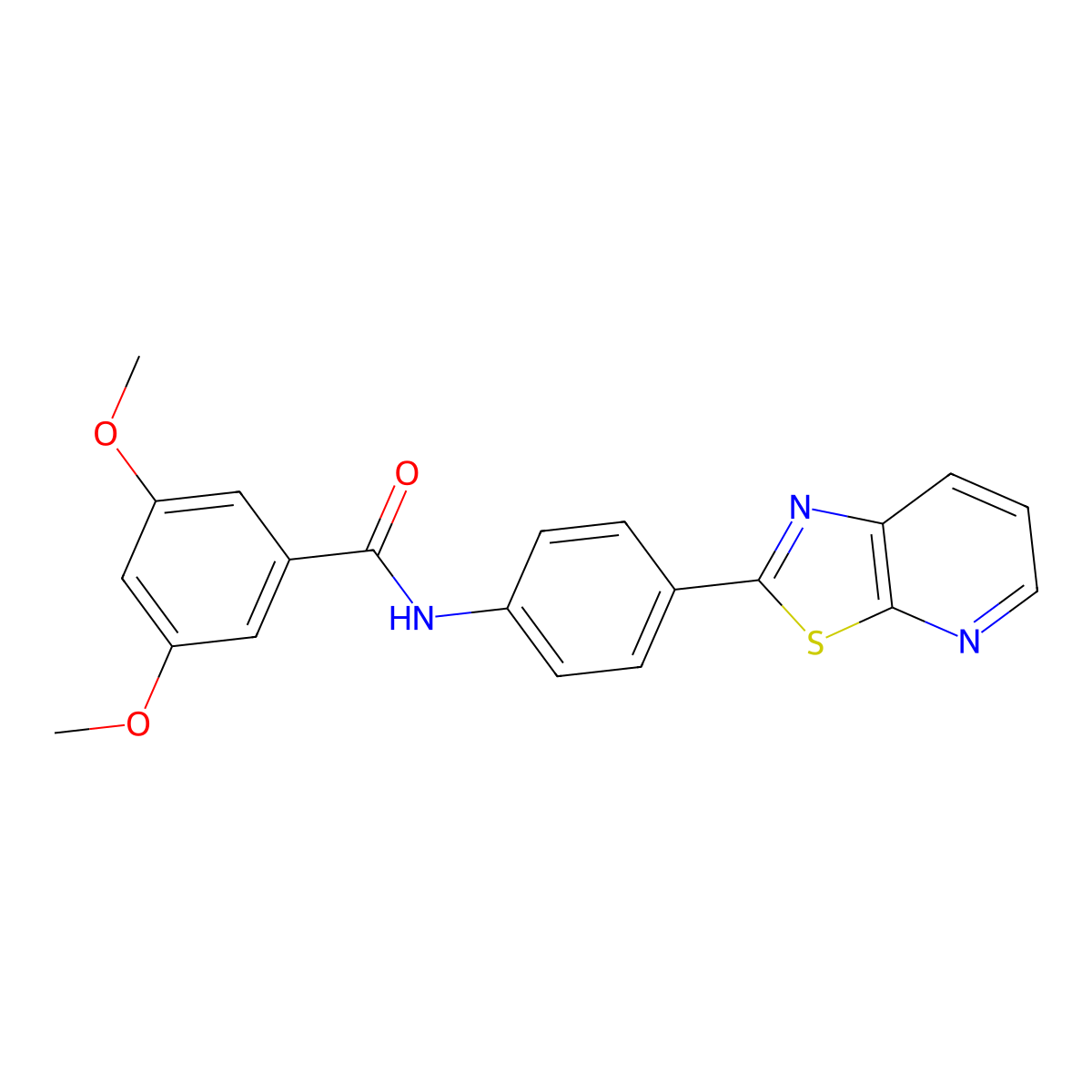 3,5-dimethoxy-N-(4-(thiazolo[5,4-b]pyridin-2-yl)phenyl)benzamide molecular structure, CAS 863588-46-9