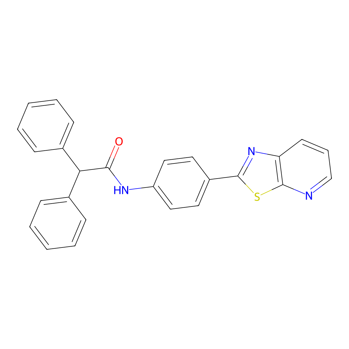 2,2-diphenyl-N-(4-{[1,3]thiazolo[5,4-b]pyridin-2-yl}phenyl)acetamide molecular structure, CAS 863588-47-0