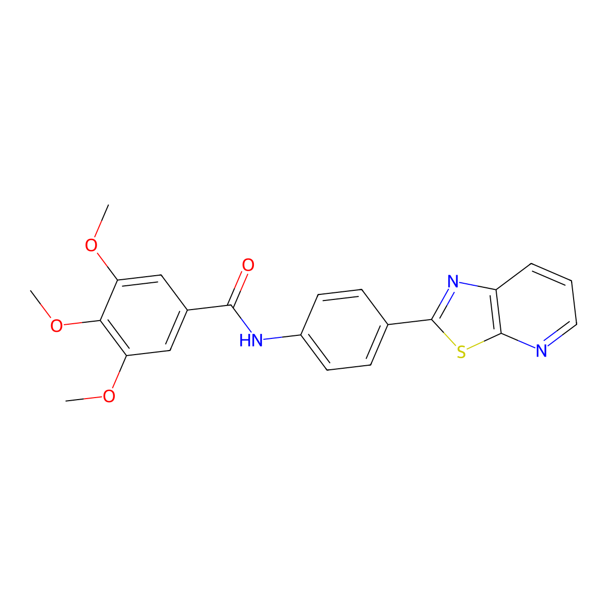 3,4,5-Trimethoxy-N-(4-{[1,3]thiazolo[5,4-B]pyridin-2-YL}phenyl)benzamide molecular structure, CAS 863588-48-1